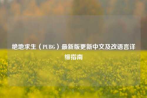 绝地求生（PUBG）最新版更新中文及改语言详细指南