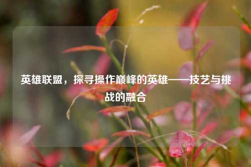 英雄联盟，探寻操作巅峰的英雄——技艺与挑战的融合