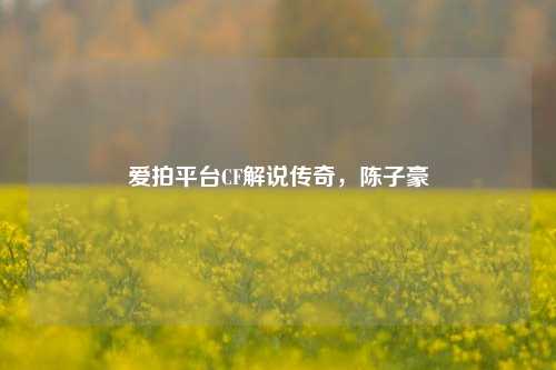 爱拍平台CF解说传奇，陈子豪