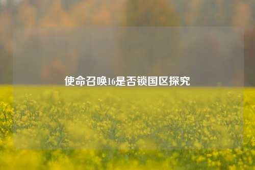 使命召唤16是否锁国区探究