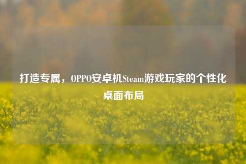 打造专属,OPPO安卓机Steam游戏玩家的个性化桌面布局