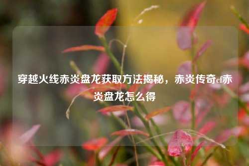 穿越火线赤炎盘龙获取方法揭秘，赤炎传奇cf赤炎盘龙怎么得