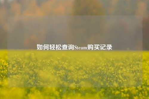 如何轻松查询Steam购买记录
