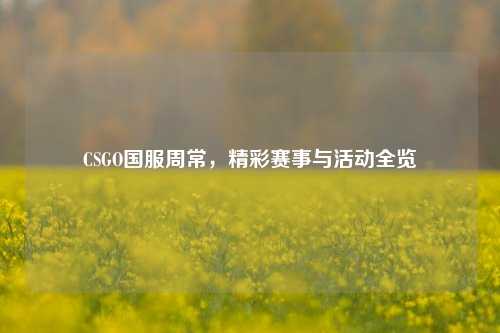 CSGO国服周常,精彩赛事与活动全览