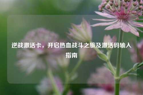 逆战激活卡，开启热血战斗之旅及激活码输入指南