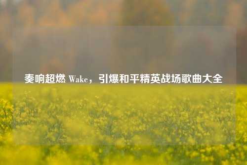 奏响超燃 Wake，引爆和平精英战场歌曲大全