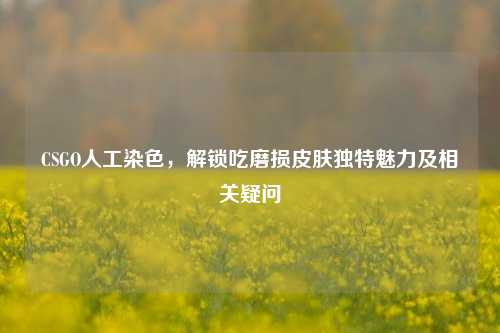 CSGO人工染色,解锁吃磨损皮肤独特魅力及相关疑问
