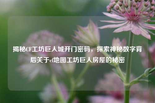 揭秘CF工坊巨人城开门密码,探索神秘数字背后关于cf地图工坊巨人房屋的秘密