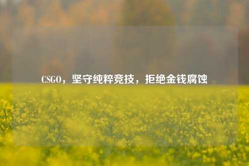 CSGO，坚守纯粹竞技，拒绝金钱腐蚀