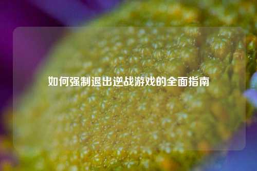 如何强制退出逆战游戏的全面指南