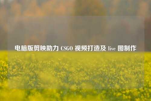 电脑版剪映助力 CSGO 视频打造及 live 图制作