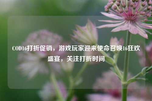 COD16打折促销,游戏玩家迎来使命召唤16狂欢盛宴,关注打折时间