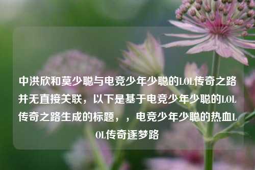 中洪欣和莫少聪与电竞少年少聪的LOL传奇之路并无直接关联，以下是基于电竞少年少聪的LOL传奇之路生成的标题，，电竞少年少聪的热血LOL传奇逐梦路