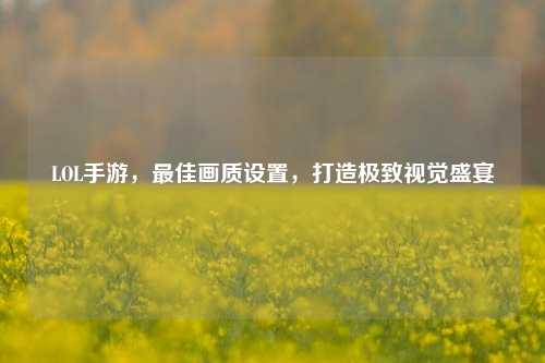 LOL手游，最佳画质设置，打造极致视觉盛宴
