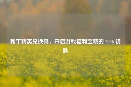 和平精英兑换码，开启游戏福利宝藏的 2026 钥匙