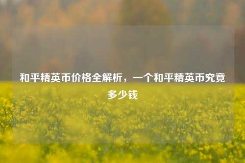 和平精英币价格全解析，一个和平精英币究竟多少钱
