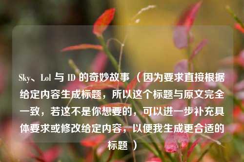 Sky、Lol 与 ID 的奇妙故事 （因为要求直接根据给定内容生成标题，所以这个标题与原文完全一致，若这不是你想要的，可以进一步补充具体要求或修改给定内容，以便我生成更合适的标题 ）