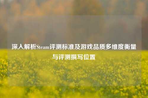 深入解析Steam评测标准及游戏品质多维度衡量与评测撰写位置