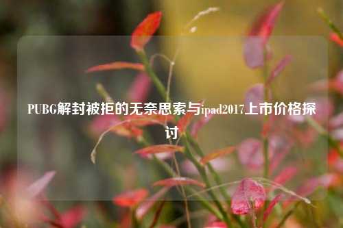 PUBG解封被拒的无奈思索与ipad2017上市价格探讨
