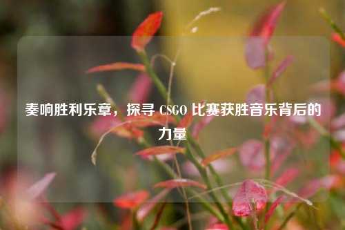 奏响胜利乐章，探寻 CSGO 比赛获胜音乐背后的力量