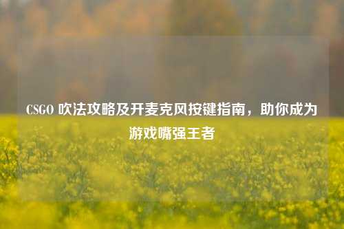 CSGO 吹法攻略及开麦克风按键指南,助你成为游戏嘴强王者