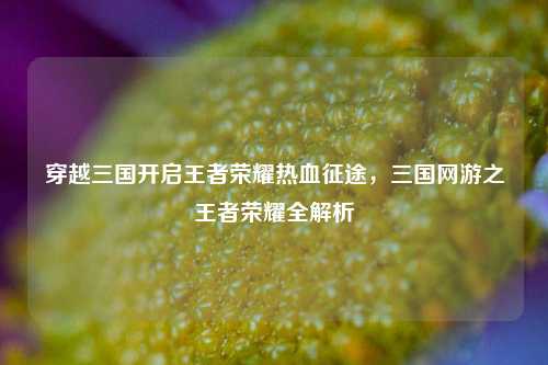 穿越三国开启王者荣耀热血征途，三国网游之王者荣耀全解析