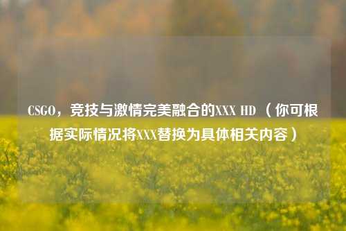 CSGO，竞技与激情完美融合的XXX HD （你可根据实际情况将XXX替换为具体相关内容）