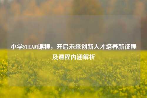 小学STEAM课程，开启未来创新人才培养新征程及课程内涵解析