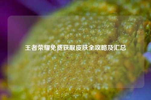 王者荣耀免费获取皮肤全攻略及汇总