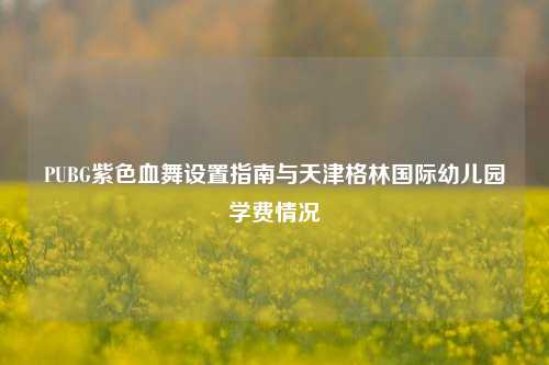 PUBG紫色血舞设置指南与天津格林国际幼儿园学费情况