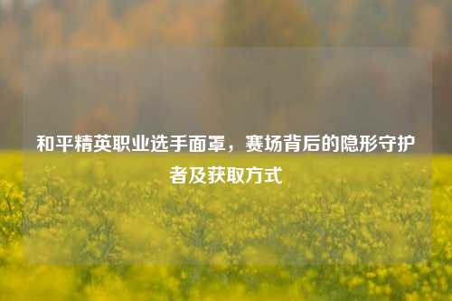 和平精英职业选手面罩，赛场背后的隐形守护者及获取方式