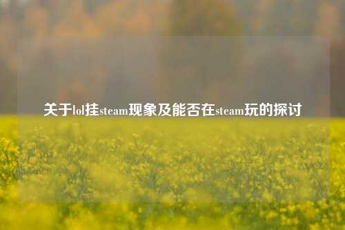 关于lol挂steam现象及能否在steam玩的探讨
