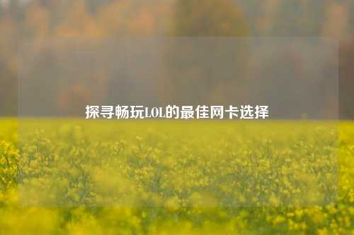 探寻畅玩LOL的最佳网卡选择