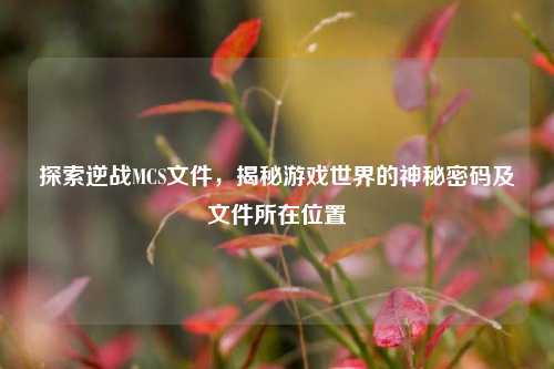 探索逆战MCS文件,揭秘游戏世界的神秘密码及文件所在位置