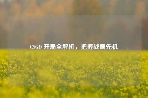 CSGO 开局全解析,把握战局先机