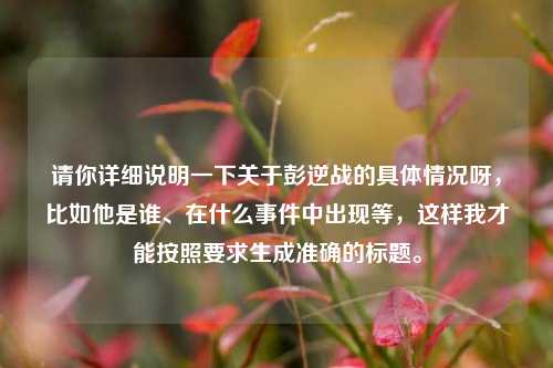 请你详细说明一下关于彭逆战的具体情况呀，比如他是谁、在什么事件中出现等，这样我才能按照要求生成准确的标题。