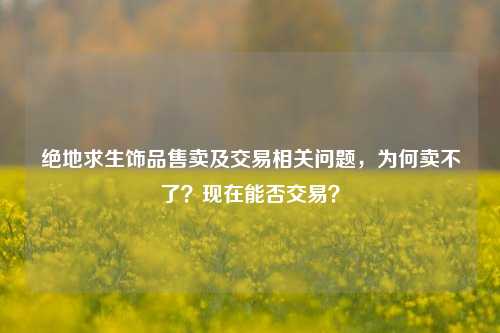 绝地求生饰品售卖及交易相关问题，为何卖不了？现在能否交易？