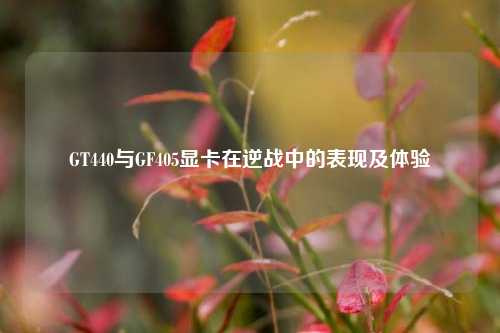 GT440与GF405显卡在逆战中的表现及体验