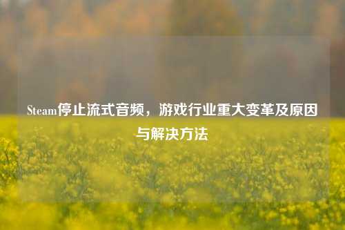 Steam停止流式音频，游戏行业重大变革及原因与解决方法