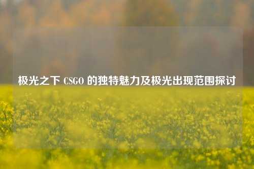 极光之下 CSGO 的独特魅力及极光出现范围探讨
