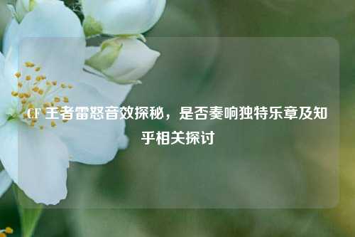 CF 王者雷怒音效探秘，是否奏响独特乐章及知乎相关探讨