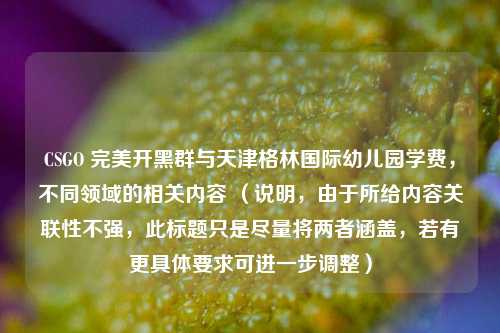 CSGO 完美开黑群与天津格林国际幼儿园学费，不同领域的相关内容 （说明，由于所给内容关联性不强，此标题只是尽量将两者涵盖，若有更具体要求可进一步调整）