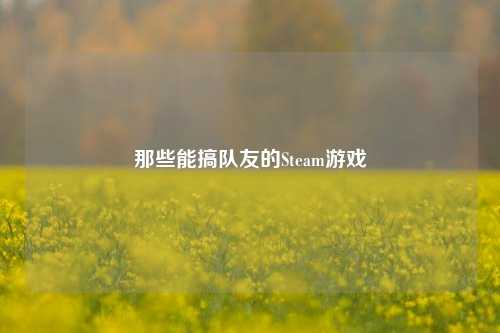 那些能搞队友的Steam游戏