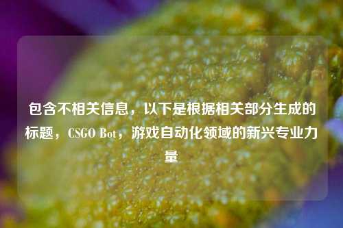 包含不相关信息,以下是根据相关部分生成的标题,CSGO Bot,游戏自动化领域的新兴专业力量