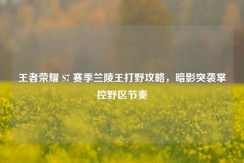 王者荣耀 S7 赛季兰陵王打野攻略，暗影突袭掌控野区节奏