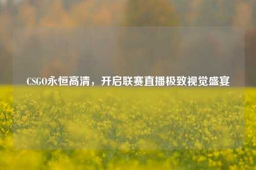 CSGO永恒高清，开启联赛直播极致视觉盛宴