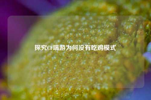 探究CF端游为何没有吃鸡模式