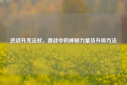 逆战升龙法杖，激战中的神秘力量及升级方法