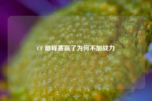 CF 巅峰赛赢了为何不加战力