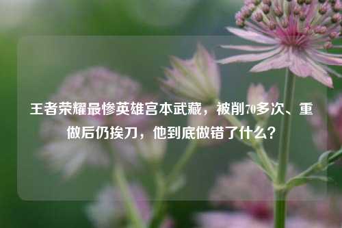 王者荣耀最惨英雄宫本武藏,被削70多次、重做后仍挨刀,他到底做错了什么?